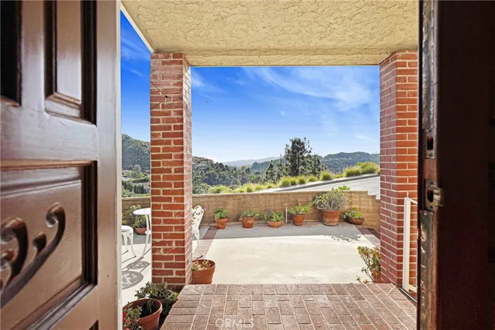 View out from inside front door