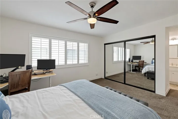 ceiling fan and custom shutters