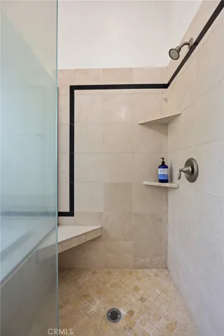 Spacious shower in primary bathroom