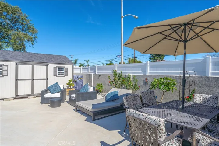 Outdoor Lounging Area & Storage Shed