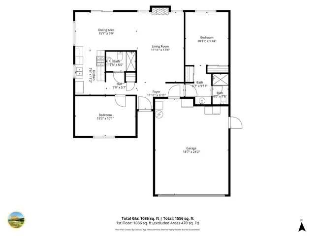 Floor plan.  All dimensions estimates.
