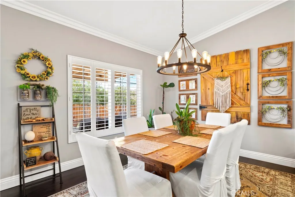 Dining room faces the beautiful covered patio.