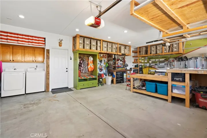 Custom work benches.Garage refrigerator negotiable