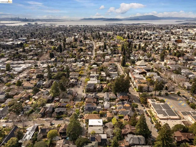 Aerial perspective of suburban area