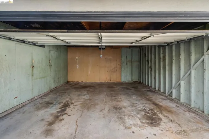 Garage with wooden walls