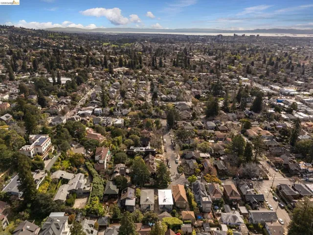Aerial perspective of suburban area