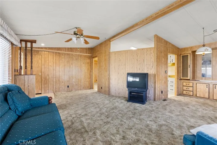 Living room open to dining room