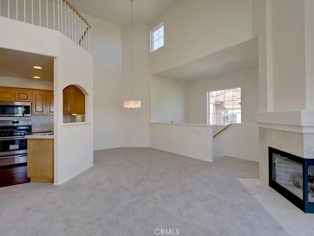 Kitchen with stainless appliances - refrigerator included