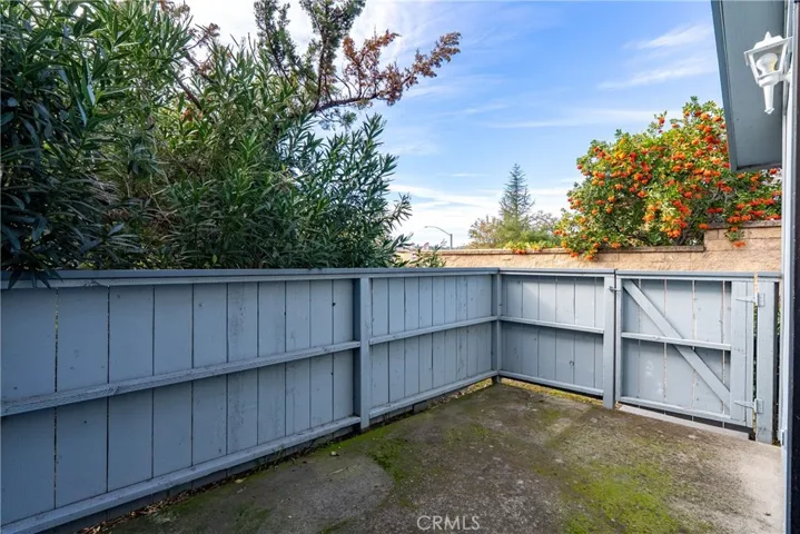 The unit has a fenced, private patio. This is a lovely spot to enjoy the outdoors.
