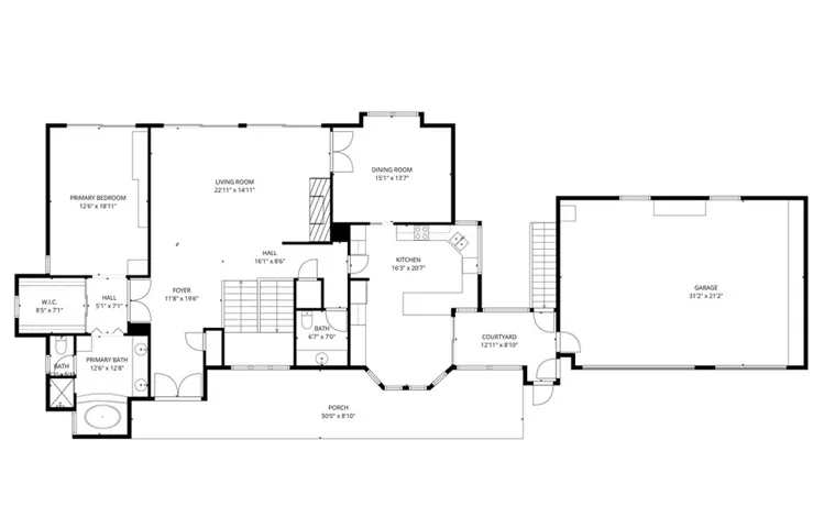 Street level (upper level) Main House floor plan