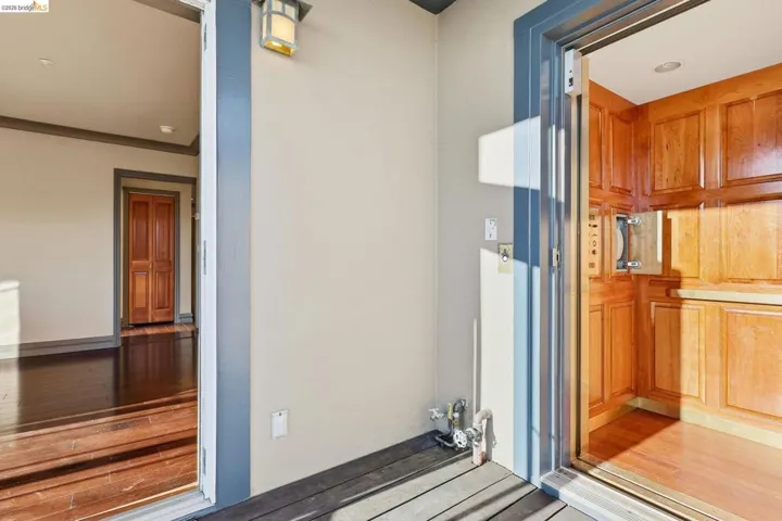 Elevator with wood finished floors