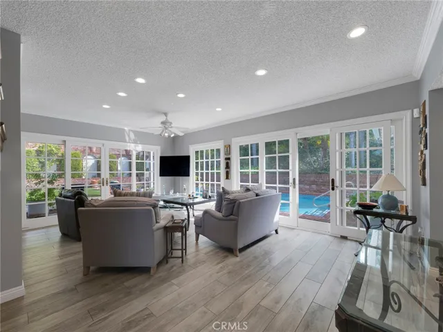 Big family room---lots of natural light from French windows and doors