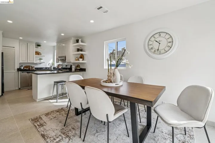 Dining room featuring recessed lighting