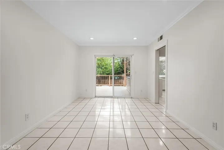 Dining room with sliding doors to covered patio