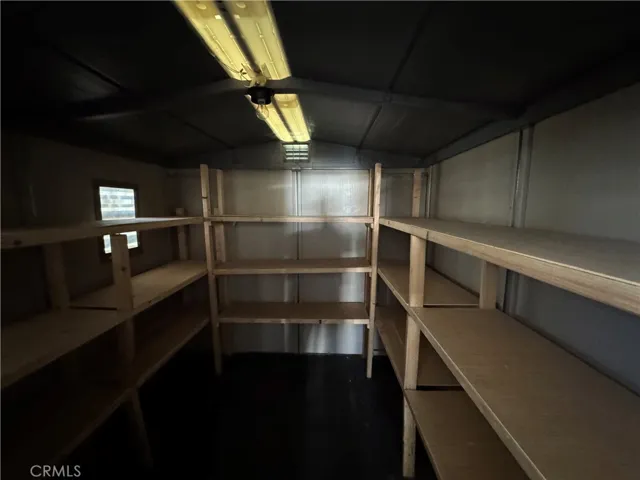 inside storage shed