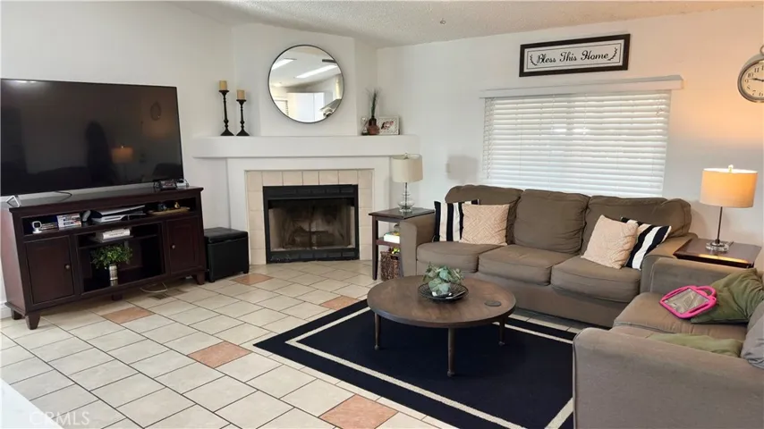 living room with fireplace