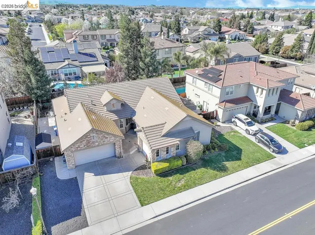 Aerial view of residential area