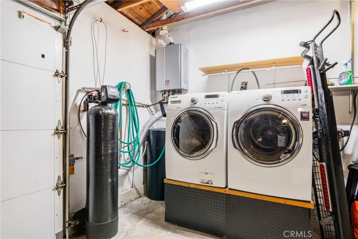 Washer and dryer setup, practical location and easy access.
