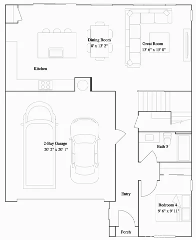 Residence 2 - level 1 floorplan