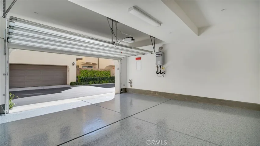 Garage with epoxy flooring
