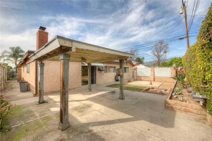 Patio in backyard