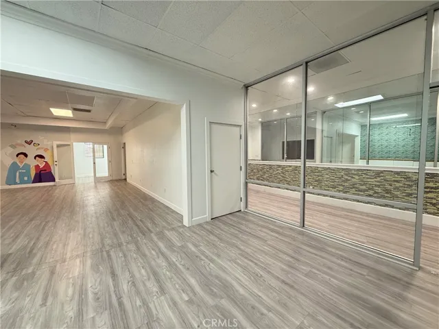 Right side of the reception area used to be a display room with glass wall and mirrored walls.