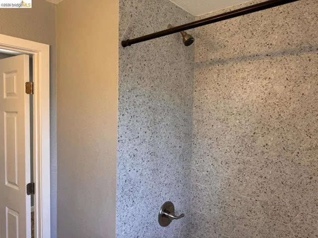 Bathroom view of a shower