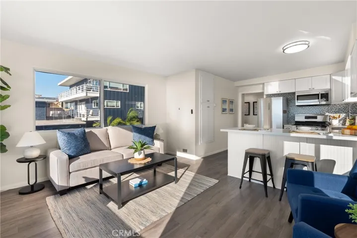 Unit B (2 Bed/2 Bath Unit) - Living Room and Kitchen