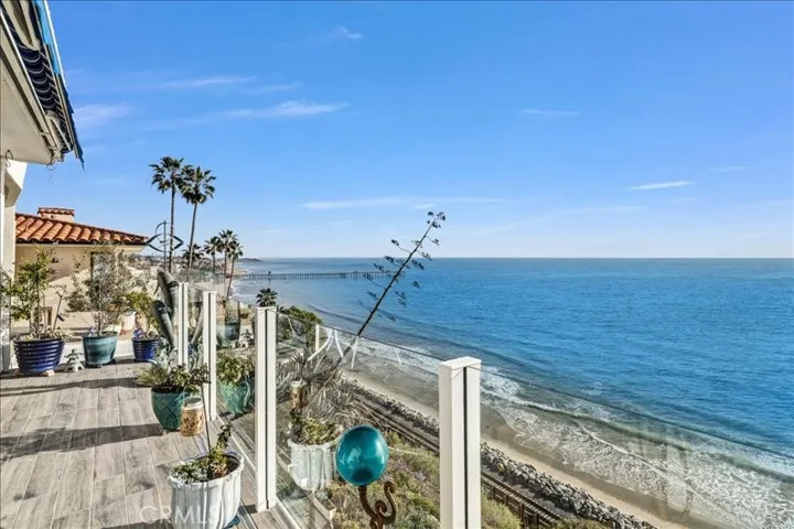 Oceanfront balcony and coastline view
