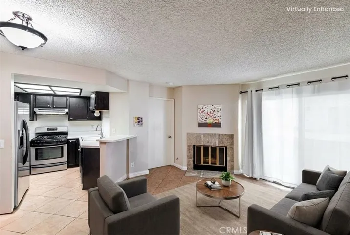 Virtually staged living room