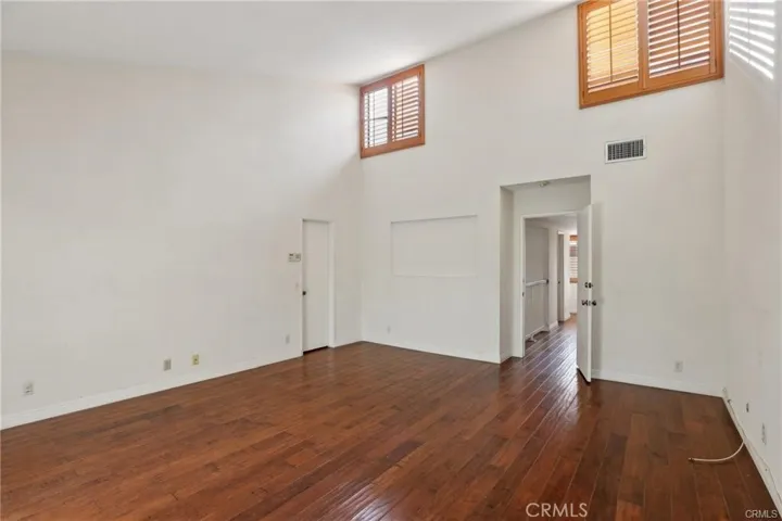 Master suite with high ceiling