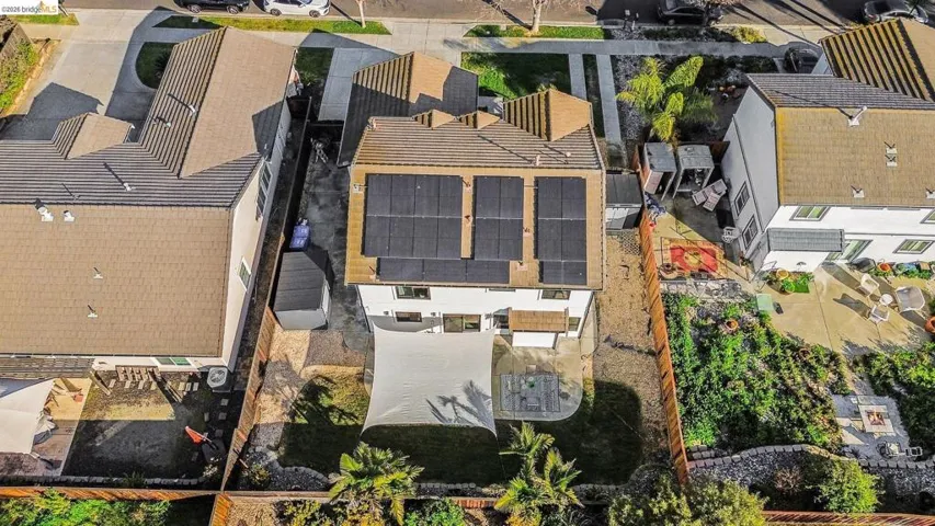 Aerial perspective of suburban area