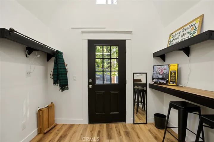 Detached finished bonus space equipped with mini-split is already ready to use as a your home office or creative workspace.