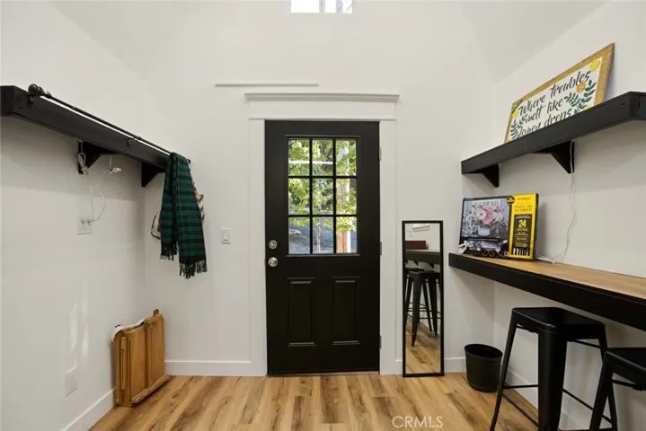 Detached finished bonus space equipped with mini-split is already ready to use as a your home office or creative workspace.