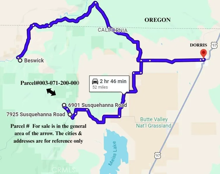 Map for Reference, to show where land is roughty located