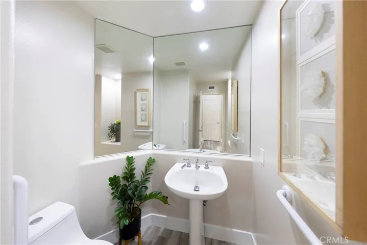 Spacious main floor half bathroom.