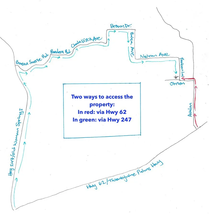There are two ways to access the property.