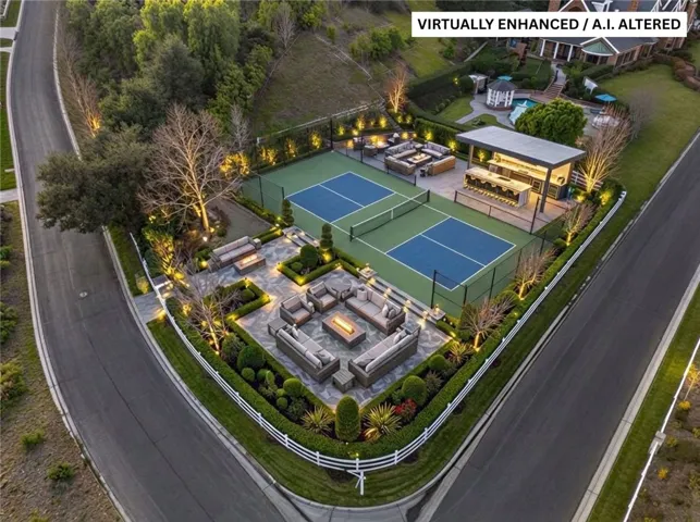 AI Virtually Edited | Potential Tennis/Pickleball/Outdoor BBQ area. BUYER TO VERIFY WITH HOA.
