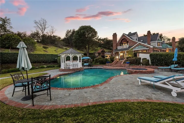 Backyard Exterior with Pool, Built-in BBQ, Horse Corral, Horse Stables and More