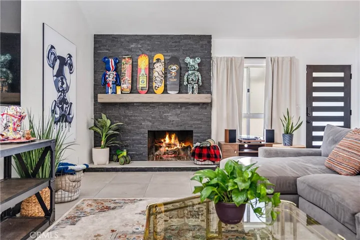 Fire virtually added to fireplace