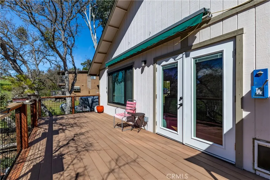 Back deck right outside living space.