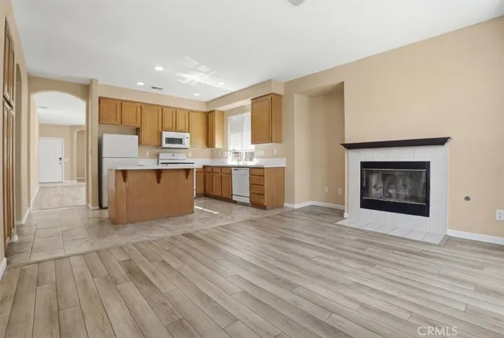 Kitchen open to Family room