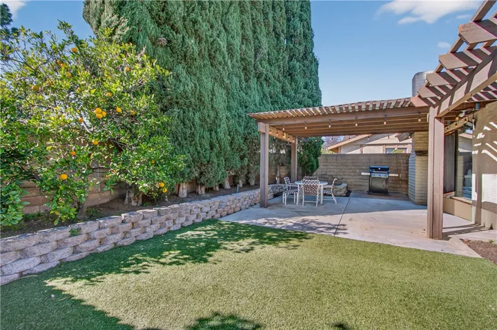 Private Backyard with mature landscaping