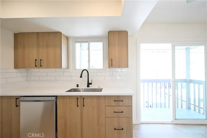 Kitchen with plenty of sunlight