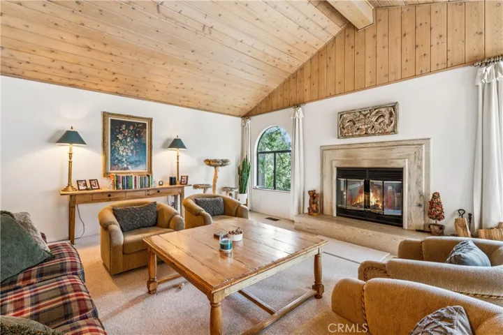 Open beam, t & g ceilings, majestic fireplace