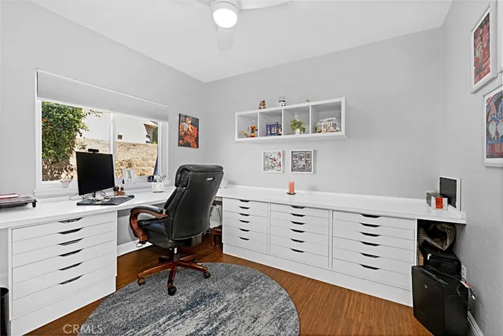 Downstairs bedroom presently used as office/craft room with built-ins.