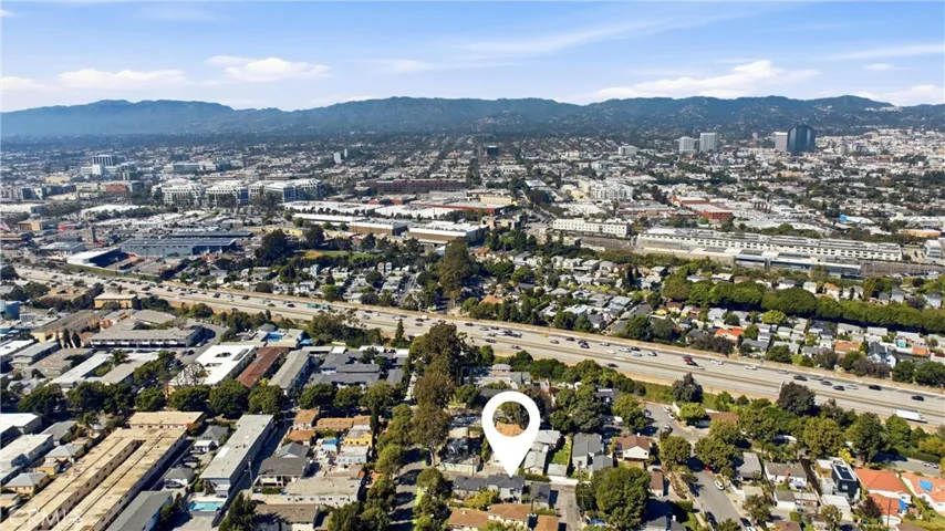Aerial View of 10 Freeway and Santa Monica