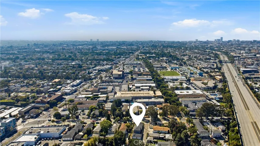 Aerial View of 10 Freeway toward the Beach