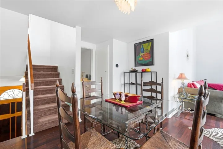 Steps leading to dining area/living room