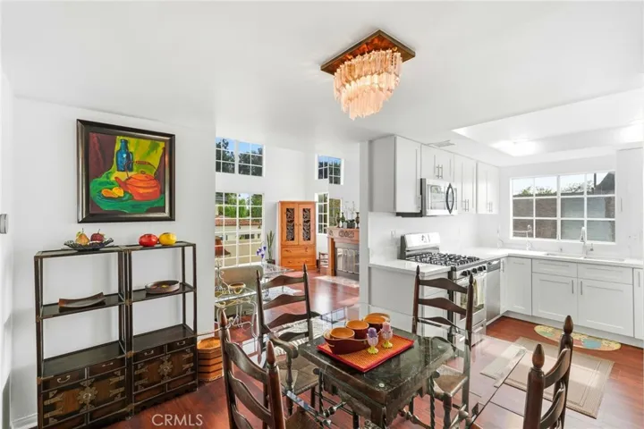 Dining area/kitchen with views of the living room